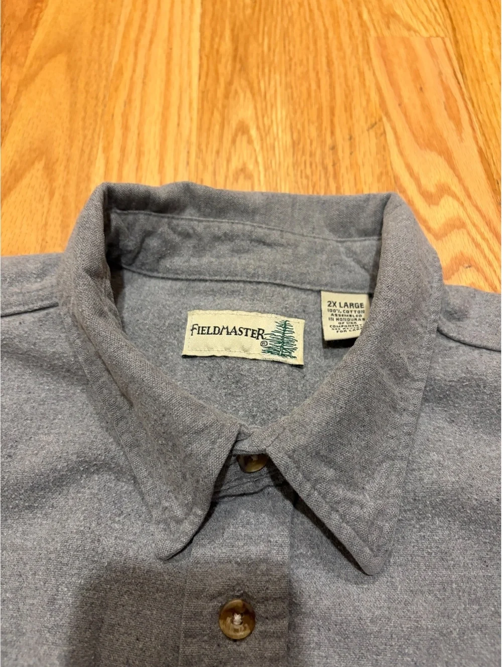 Men's vintage Fieldmaster heavyweight chamois flannel shirt XXL grey pockets